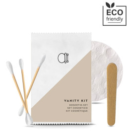 set vanity ecologico in busta neutra set cortesia hotel neutra paper detercom