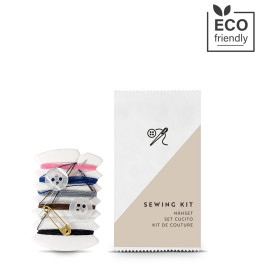 set cucito ecologico busta neutra set cortesia hotel neutra paper detercom