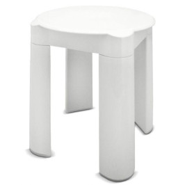 SGABELLO 4 PIEDI   plastica bianca