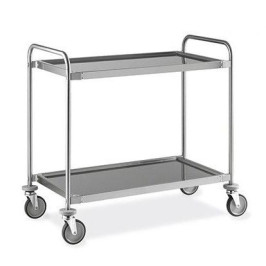 carrello acciaio due piani