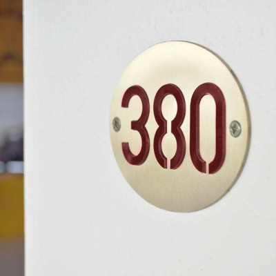 TARGA SEGNACAMERA IN OTTONE 10x8 cm