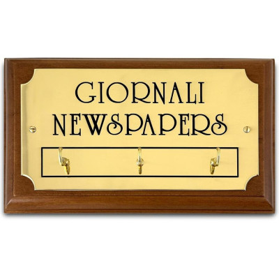 PLACCA PORTABASTONI   dorata 3 ganci