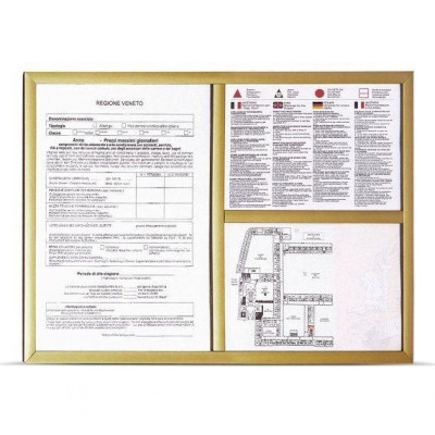 CORNICE PORTAPREZZI   finiture oro A4 diviso in tre