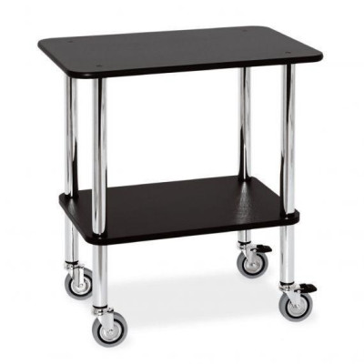 CARRELLO GUERIDON   legno e acciaio cromato