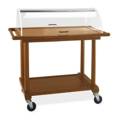 CARRELLO IN LEGNO   con cupola in plex