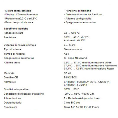 TERMOMETRO   ad infrarossi