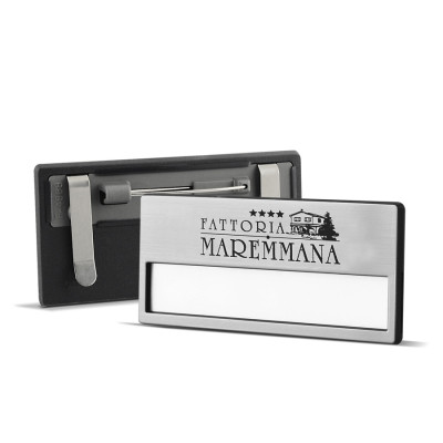 badge portanome argento personalizzabile