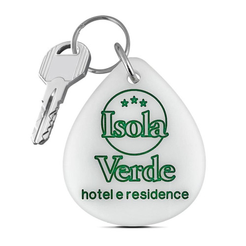 portachiavi hotel plexiglas bianco personalizzabile
