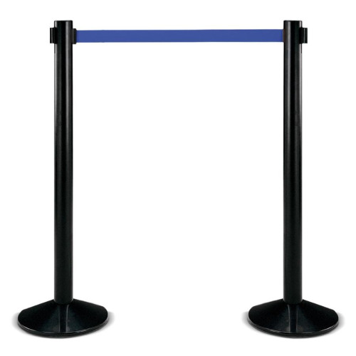 colonna divisoria nastro retraibile metallo nero