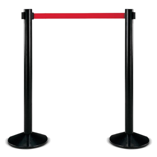 colonna divisoria nastro retraibile metallo nero