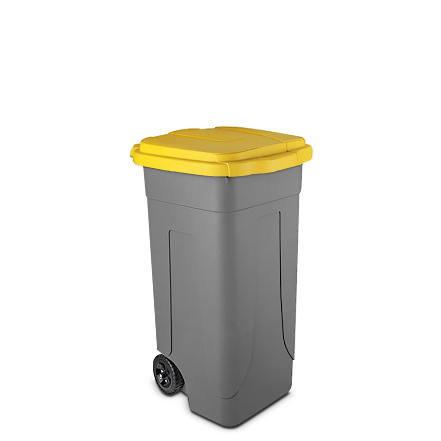 pattumiera differenziata con ruote giallo