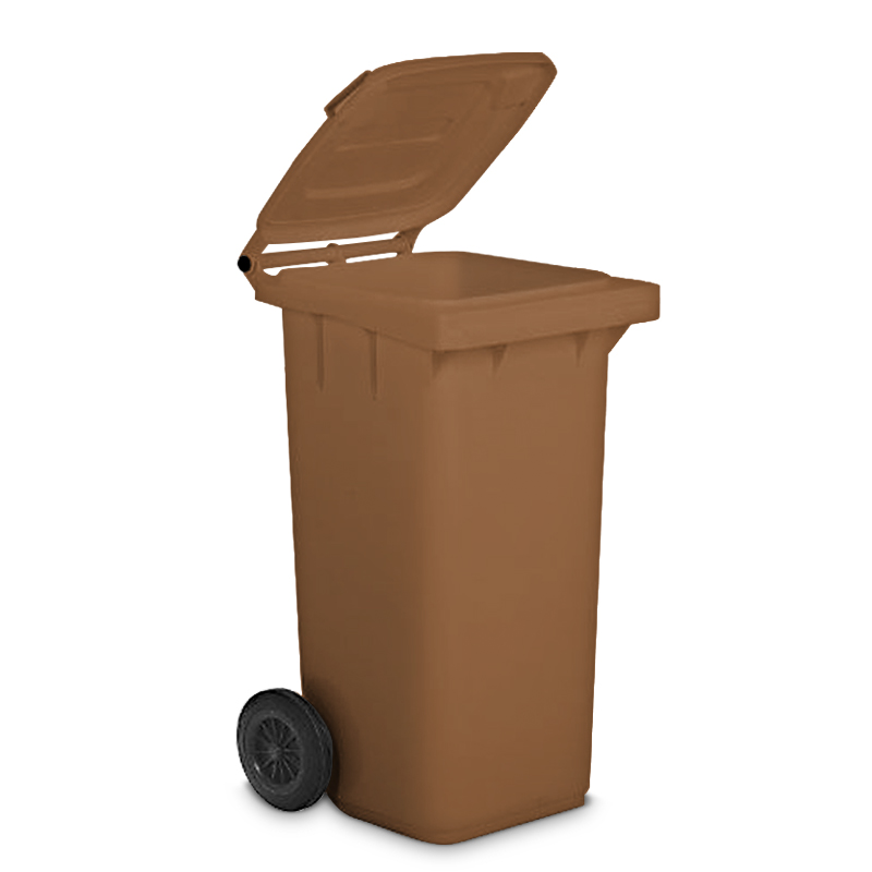 pattumiera differenziata con ruote marrone plastica riciclata