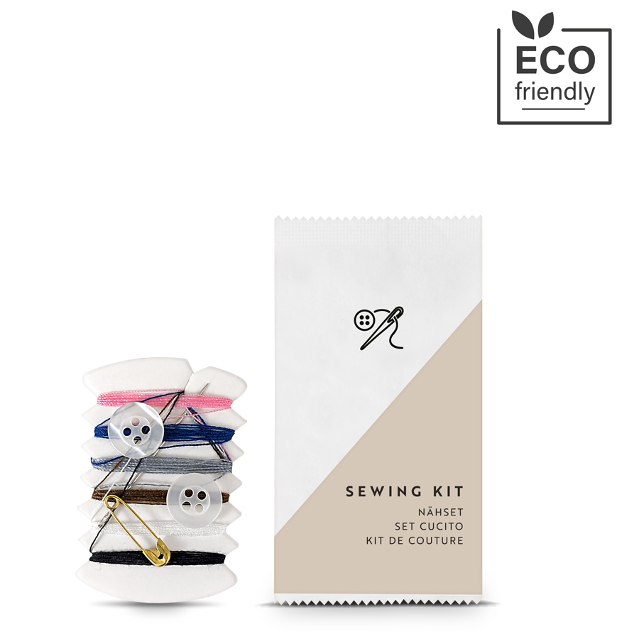 set cucito ecologico busta neutra set cortesia hotel neutra paper detercom